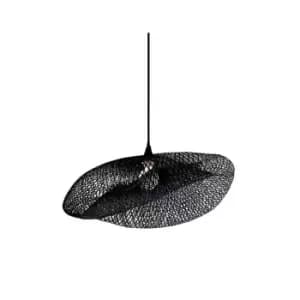 Pehcevo Wire Ceiling Pendant Light 1x E27 Bamboo Black