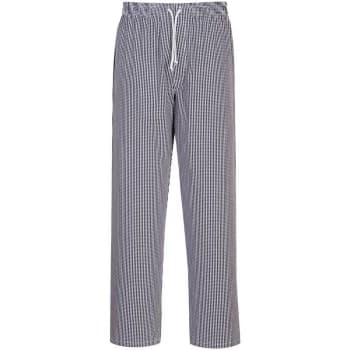 Portwest - C079 - Check Sz M Regular Bromley Chefs Trousers Checked Checkered
