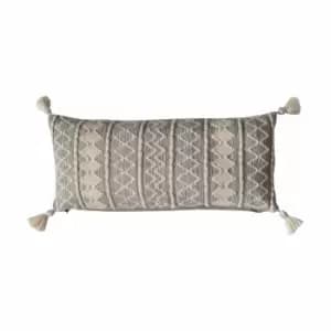 Crossland Grove Salvador Tassel Cushion Grey 800x100x350mm