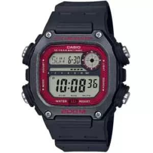 Mens Casio Black and LCD Plastic/Resin Quartz Chronograph Watch