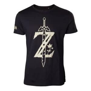 Nintendo Legend of Zelda - Big Z Logo with Sword Mens Medium T-Shirt - Black