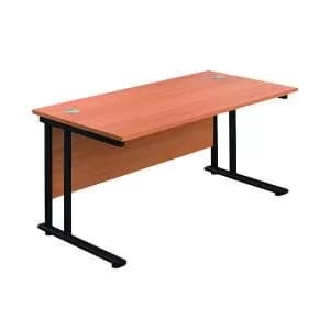 Jemini Rectangular Double Upright Cantilever Desk 1600x800mm
