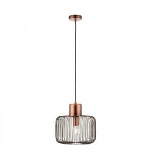 1 Light Ceiling Wire Pendant Antique Copper, E27