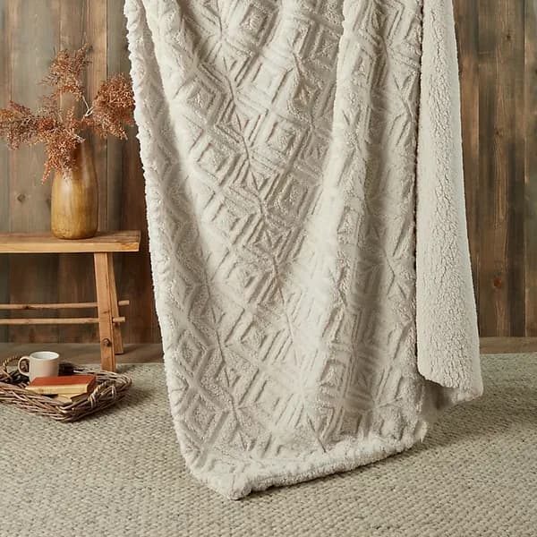 Fusion Romo Fleece Throw 130cm x 180cm Natural