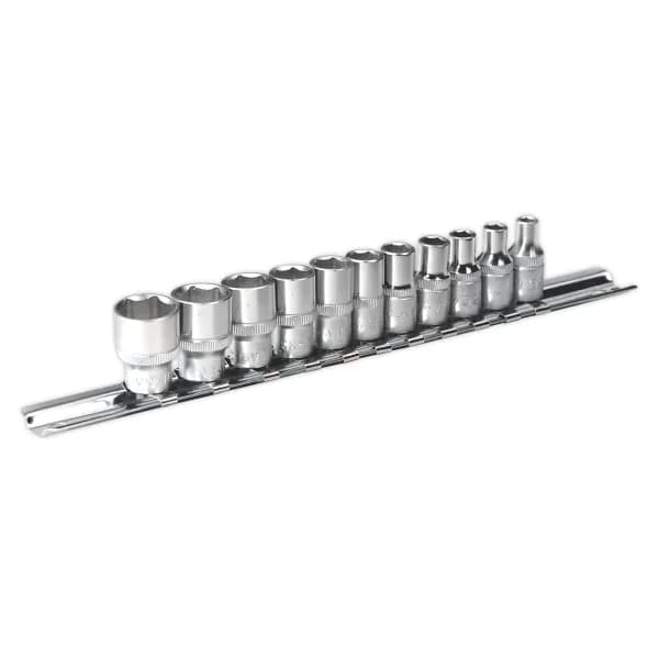 Genuine SEALEY AK2717 Socket Set 11pc 1/4Sq Drive 6pt WallDrive® Imperial