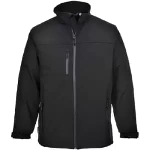 Portwest TK50 Black Sz 3XL Softshell Jacket Microfleece Coat Waterproof Breathable Work - Black