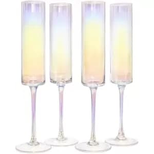 Edge Champagne Flutes - Set of 4 Iridescent M&W