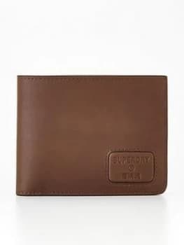 Superdry NYC Bifold Leather Wallet - Dark Brown, Men