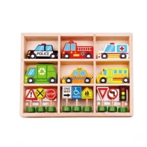 Wooden Transportation & Street Signs Set