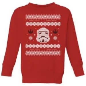 Star Wars Stormtrooper Knit Kids Christmas Sweatshirt - Red - 11-12 Years