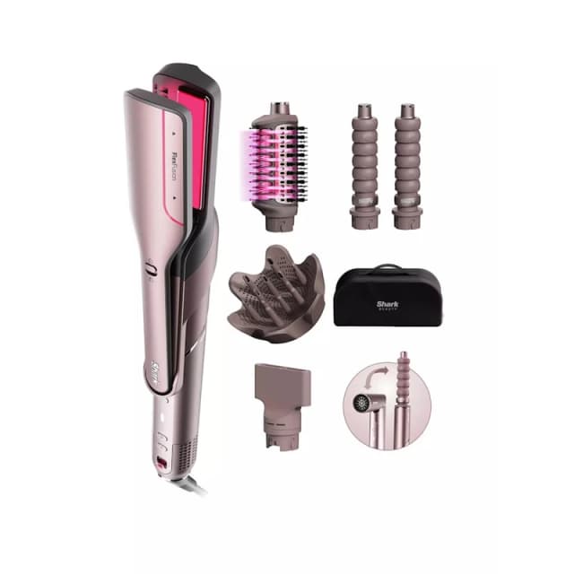 SHARK HD652SUK FlexFusion Straight 5-in-1 Air Styler & Hair Dryer with Storage Case - Cosmic Blush, Black,Pink 622356302258