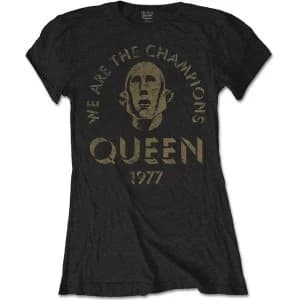 Queen - We Are The Champions Womens Large T-Shirt - Black