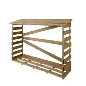 Forest Garden Large Slatted Pressure Treated Log Store