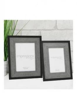 Set 2 Deep Border Black Photo Frames