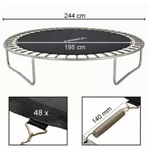 Arebos - Trampoline Jumping mat 244cm - Black - Black