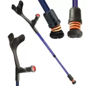 Flexyfoot Comfort Grip Open Cuff Crutch - Blue - Right