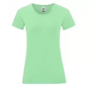 Fruit Of The Loom Womens/Ladies Iconic T-Shirt (M) (Neo Mint)
