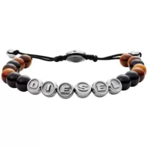 Diesel Black Agate and Tiger's Eye Beaded Bracelet