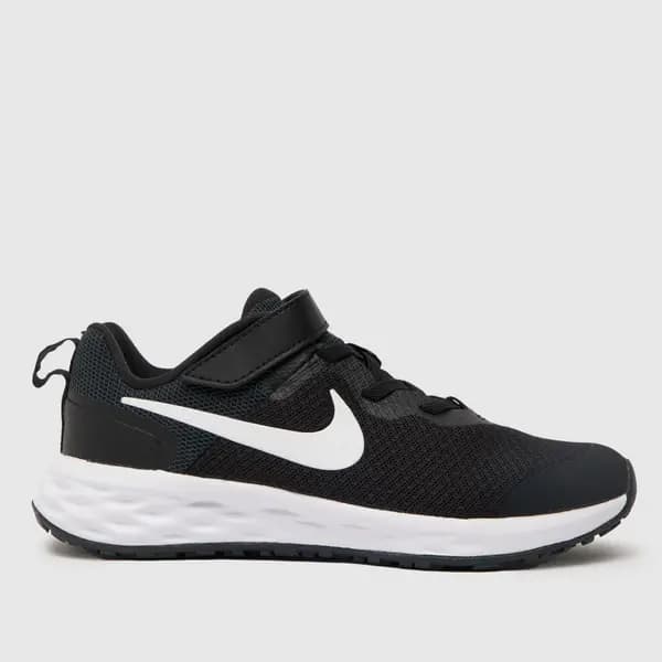 Nike Black & white revolution 6 Junior trainers Black/White UK 1 (EU 33)