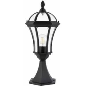 Loops - Outdoor Post Lantern Light Textured Black Vintage Garden Wall Porch Lamp led