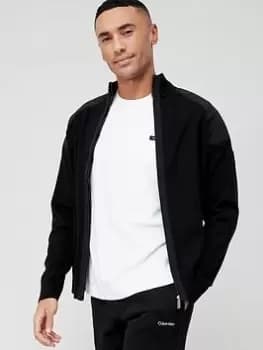 Calvin Klein Mix Media Zip Through Jacket - Black, Size S, Men