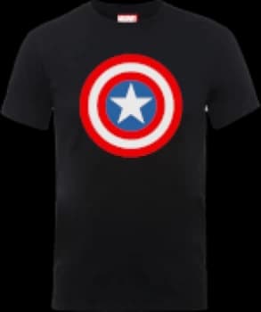 Marvel Avengers Assemble Captain America Simple Shield T-Shirt - Black