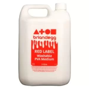 Brian Clegg Red Label Washable PVA Medium Glue 5 Litre Bottle