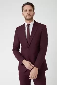 Skinny Fit Burgundy Suit Jacket