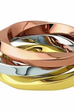Ladies Calvin Klein Two-tone steel/gold plate Size L Exclusive Ring KJ0KDR300106