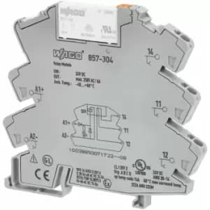 857-304 24VDC 6A spdt-co din Rail Mountable Relay Module - Wago