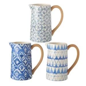Ceramic Patterned Jugs Set of 3 By Heaven Sends