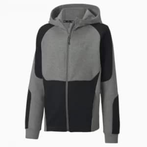 PUMA Evostripe Full Zip Boys' Hoodie, Medium Grey Heather, Clothing