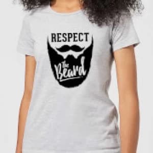 Respect the Beard Womens T-Shirt - Grey - 3XL