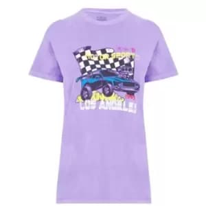 Daisy Street Motor Sport Tee - Purple