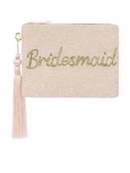 Monsoon Bree Bridesmaid Embellished Zip Top Clutch - Blush