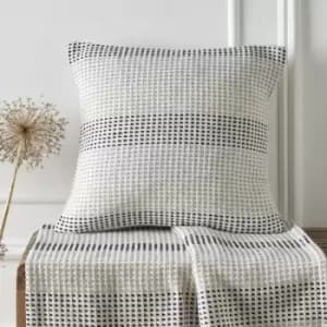 Appletreeloft - Appletree Loft Reva Woven 100% Recycled Cotton Rich Filled Cushion, Navy, 43 x 43 Cm