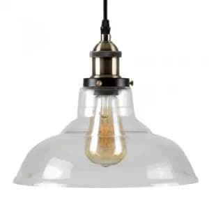 Wallace Steampunk Electric Pendant with Clear Glass Shade