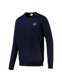 Puma Classics Embossed Crew Sweat - Navy, Size 2XL, Men