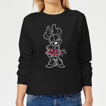 Disney Mini Mouse Line Art Womens Sweatshirt - Black - XXL