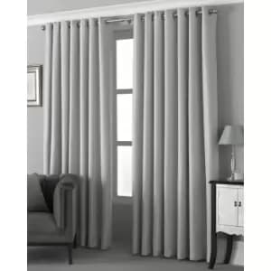 Riva Home Pendleton Ringtop Eyelet Curtains (168 x 229cm) (Silver)
