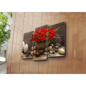 3PATK-30 Multicolor Decorative Canvas Painting (3 Pieces)