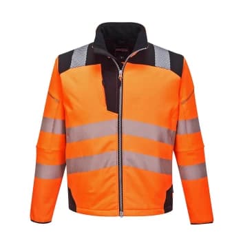 PW3 Hi Vis Soft Shell Winter Rain Jacket Orange / Black 2XL