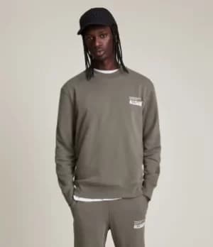 AllSaints Mens Alna Crew Sweatshirt, Green, Size: L