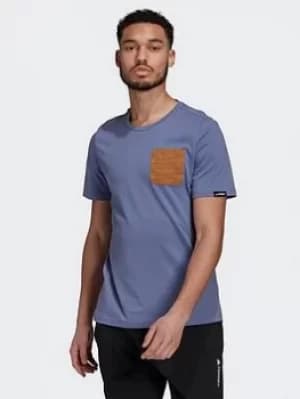 adidas Terrex Pocket Graphic T-Shirt, Black/White, Size L, Men