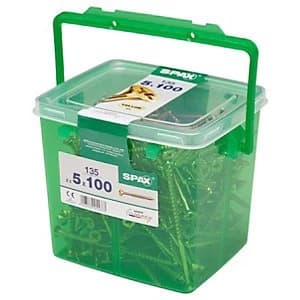 Spax Pz Countersunk Yellox Screws Bulk Tub - 5x100mm Pack Of 135