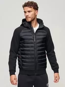 Superdry Hooded Storm Hybrid Padded Jacket - Navy, Navy Size M Men