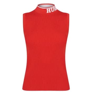 Hugo Sovanelly Rib Knitted Top - Red