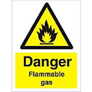 Warning Sign Flammable Gas Plastic 40 x 30 cm
