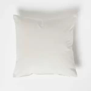 HOMESCAPES Cream Velvet Cushion, 45 x 45cm - Cream