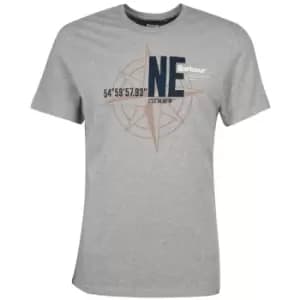 Barbour Mens Compus T-Shirt Mid Grey Marl Large